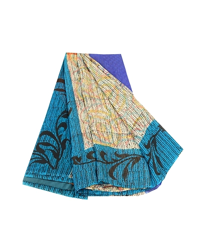 Sanskriti Vintage Multi Sarees Pure Georgette Silk Printed Sari 5Yd Craft Fabric, PRG-10968-Multi-Printed Floral Design-Pure Georgette Silk-2