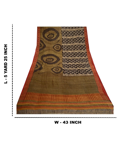 Sanskriti Vintage Black Sarees Pure Georgette Silk Printed Sari 5Yd Craft Fabric, PRG-10999-Black-Printed Floral Design-Pure Georgette Silk-3