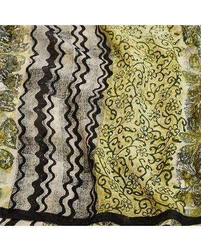 Sanskriti Vintage Green Sarees Pure Georgette Silk Printed Sari 5Yd Craft Fabric, PRG-11075-Green-Printed Floral Design-Pure Georgette Silk-6