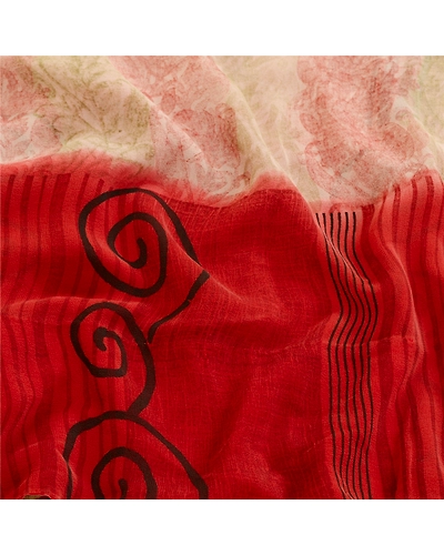 Sanskriti Vintage Pink Printed Sarees Pure Georgette Silk Sari 5Yd Craft Fabric, PRG-11098-Pink-Printed Floral Design-Pure Georgette Silk-6
