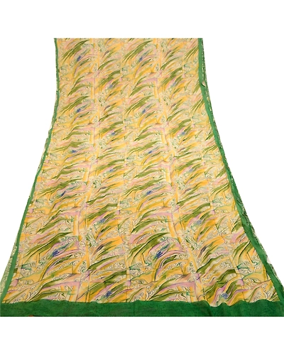 Sanskriti Vintage Multi Sarees Indian Blend Georgette Printed Sari Craft Fabric, PRG-11130-Multi-Printed Floral Design-Blend Georgette-8