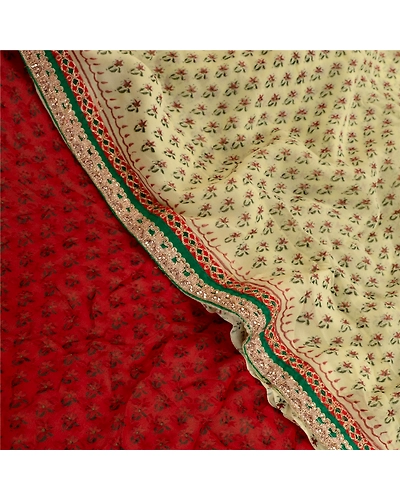 Sanskriti Vintage Green Sarees Pure Georgette Silk Printed Sari 5Yd Craft Fabric, PRG-11175-Green-Printed Floral Design-Pure Georgette Silk-1