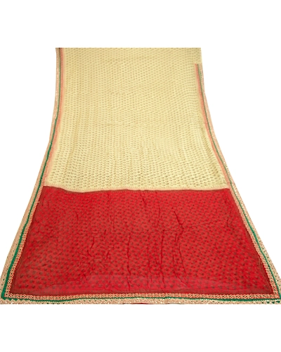 Sanskriti Vintage Green Sarees Pure Georgette Silk Printed Sari 5Yd Craft Fabric, PRG-11175-Green-Printed Floral Design-Pure Georgette Silk-8