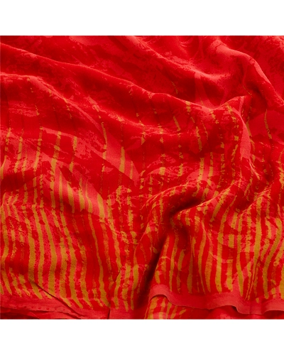 Sanskriti Vintage Red Sarees Pure Georgette Silk Printed Sari 5Yd Craft Fabric, PRG-11192-Red-Printed Design-Pure Georgette Silk-6
