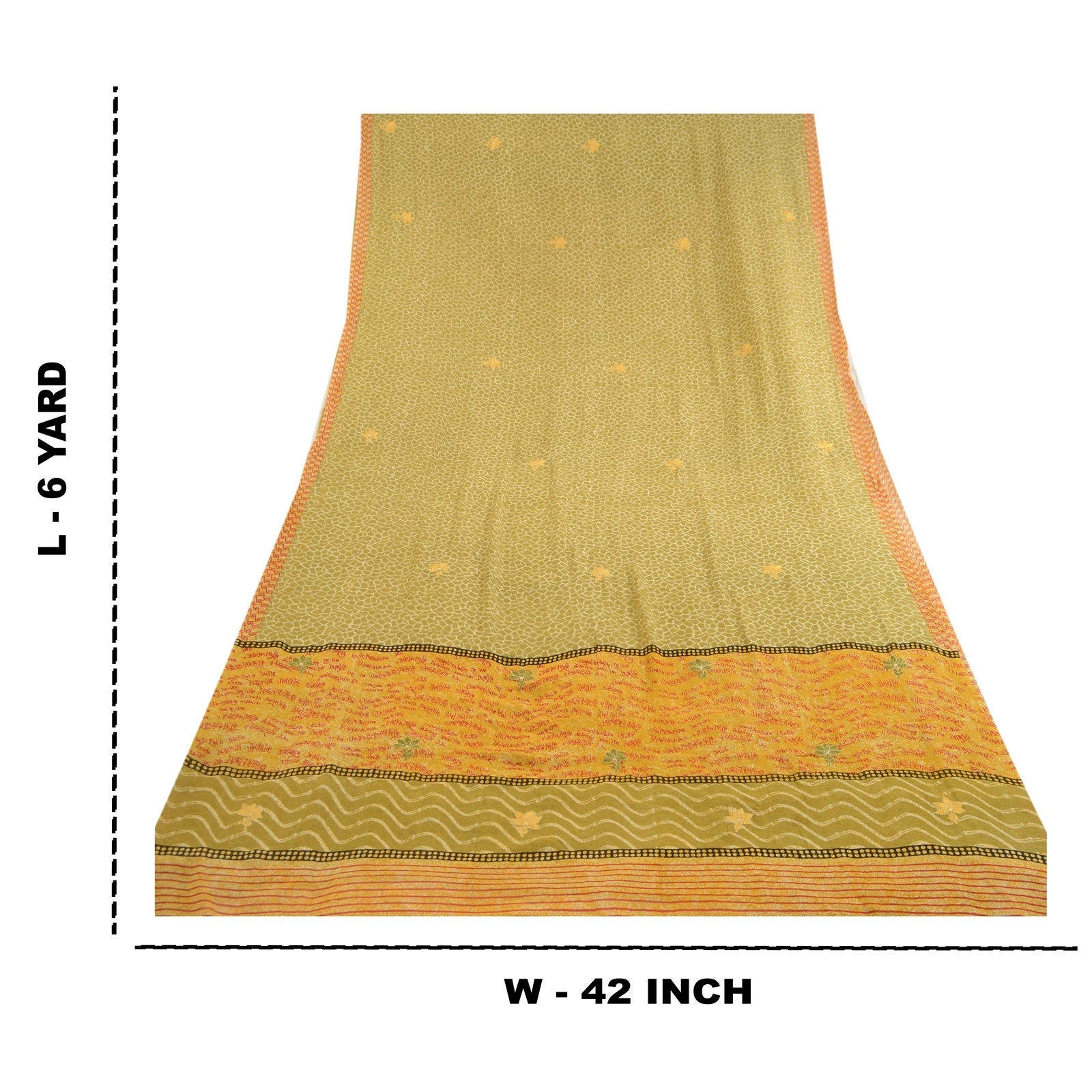 Sanskriti Vintage Green Embroidered Print Sarees Pure Georgette Silk Sari Fabric, PRG-11296-Green-Printed Floral Design-Pure Georgette Silk-3