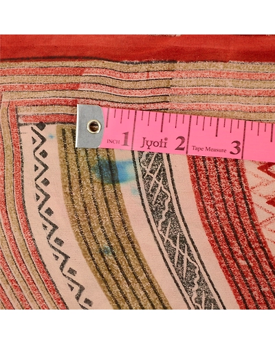 Sanskriti Vintage Sarees Red Pure Georgette Silk Printed Sari Soft Craft Fabric, PRG-12288-Red-Printed Floral Design-Pure Georgette Silk-3