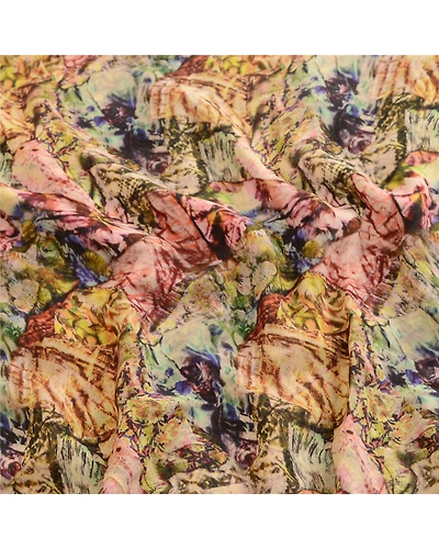Sanskriti Vintage Sarees Multi Digital Printed Pure Georgette Silk Sari Fabric, PRG-12307-Multi-Printed Floral Design-Pure Georgette Silk-6
