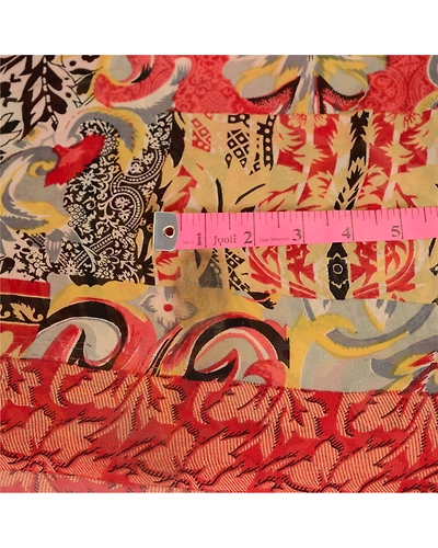 Sanskriti Vintage Sarees Red Pure Georgette Silk Printed Sari 5Yd Craft Fabric, PRG-12313-Red-Printed Floral Design-Pure Georgette Silk-3