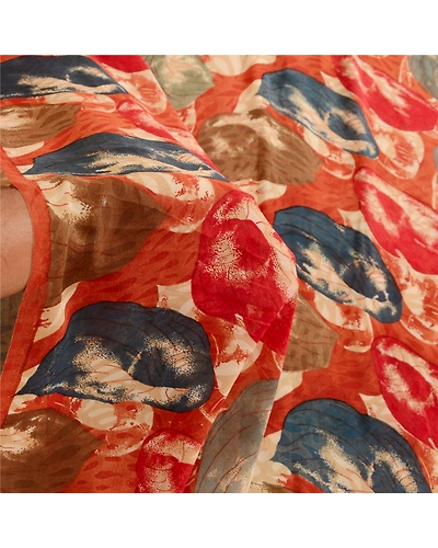 Sanskriti Vintage Sarees Multi Pure Georgette Silk Printed Sari 5Yd Craft Fabric, PRG-12318-Multi-Printed Floral Design-Pure Georgette Silk-4