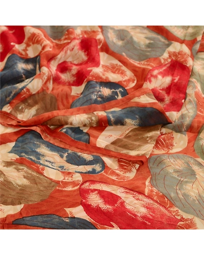 Sanskriti Vintage Sarees Multi Pure Georgette Silk Printed Sari 5Yd Craft Fabric, PRG-12318-Multi-Printed Floral Design-Pure Georgette Silk-9