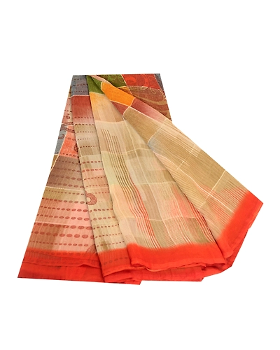 Sanskriti Vintage Sarees From India Multi Georgette Printed Sari Craft Fabric, PRG-12357-Multi-Printed Floral Design-Poly Georgette-2