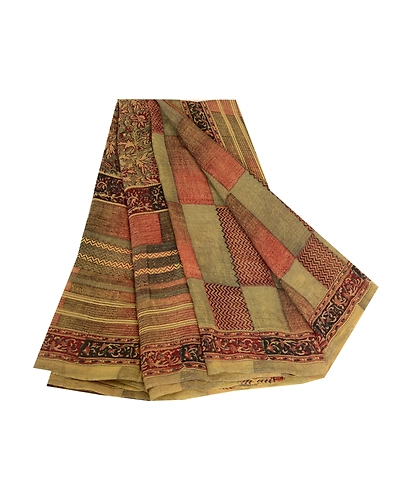 Sanskriti Vintage Sarees Multi Pure Georgette Silk Printed Sari 5Yd Craft Fabric, PRG-12358-Multi-Printed Floral Design-Pure Georgette Silk-2