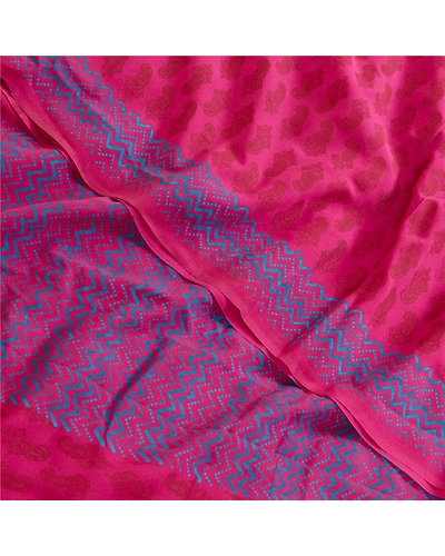 Sanskriti Vintage Sarees Purple Block Printed Pure Georgette Silk Sari Fabric, PRG-12390-Purple-Printed Floral Design-Pure Georgette Silk-1