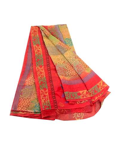 Sanskriti Vintage Sarees Multi Pure Georgette Silk Printed Sari 5Yd Craft Fabric, PRG-12417-Multi-Printed Floral Design-Pure Georgette Silk-2
