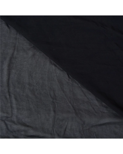 Sanskriti Vintage Sarees Black Blend Georgette Velvet Solid Sari Craft Fabric, PRG-12475-Black-Printed Floral Design-Blend Georgette-2