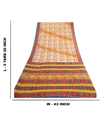 Sanskriti Vintage Sarees 100% Pure Georgette Silk Printed Sari Craft 5 Yd Fabric, PRG-12501-Multi-Printed Floral Design-Pure Georgette Silk-3