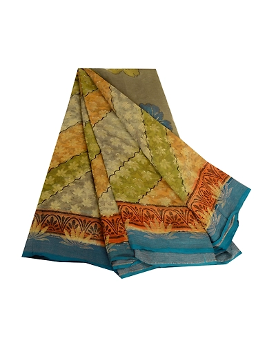 Sanskriti Vintage Sarees Multi Print Woven Pure Georgette Silk Sari Craft Fabric, PRG-12528-Multi-Printed Floral Design-Pure Georgette Silk-2