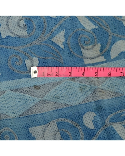 Sanskriti Vintage Sarees Blue Pure Georgette Silk Printed Sari 5Yd Craft Fabric, PRG-12708-Blue-Printed Floral Design-Pure Georgette Silk-12
