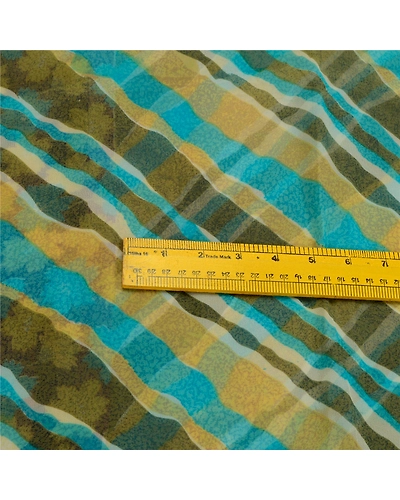 Sanskriti Vintage Sarees Green Pure Georgette Silk Printed Sari 5Yd Craft Fabric, PRG-12723-Green-Printed Floral Design-Pure Georgette Silk-12