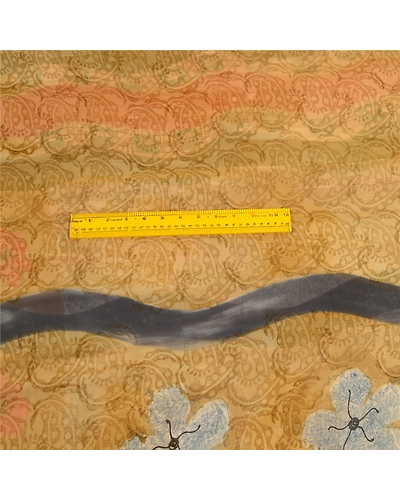 Sanskriti Vintage Sarees Multi Pure Georgette Silk Printed Sari 5Yd Craft Fabric, PRG-12736-Multi-Printed Floral Design-Pure Georgette Silk-8