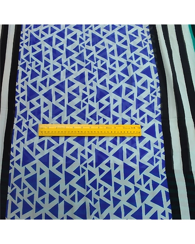 Sanskriti Vintage Sarees Multi Pure Georgette Silk Printed Sari 5Yd Craft Fabric, PRG-12751-Multi-Printed Floral Design-Pure Georgette Silk-8