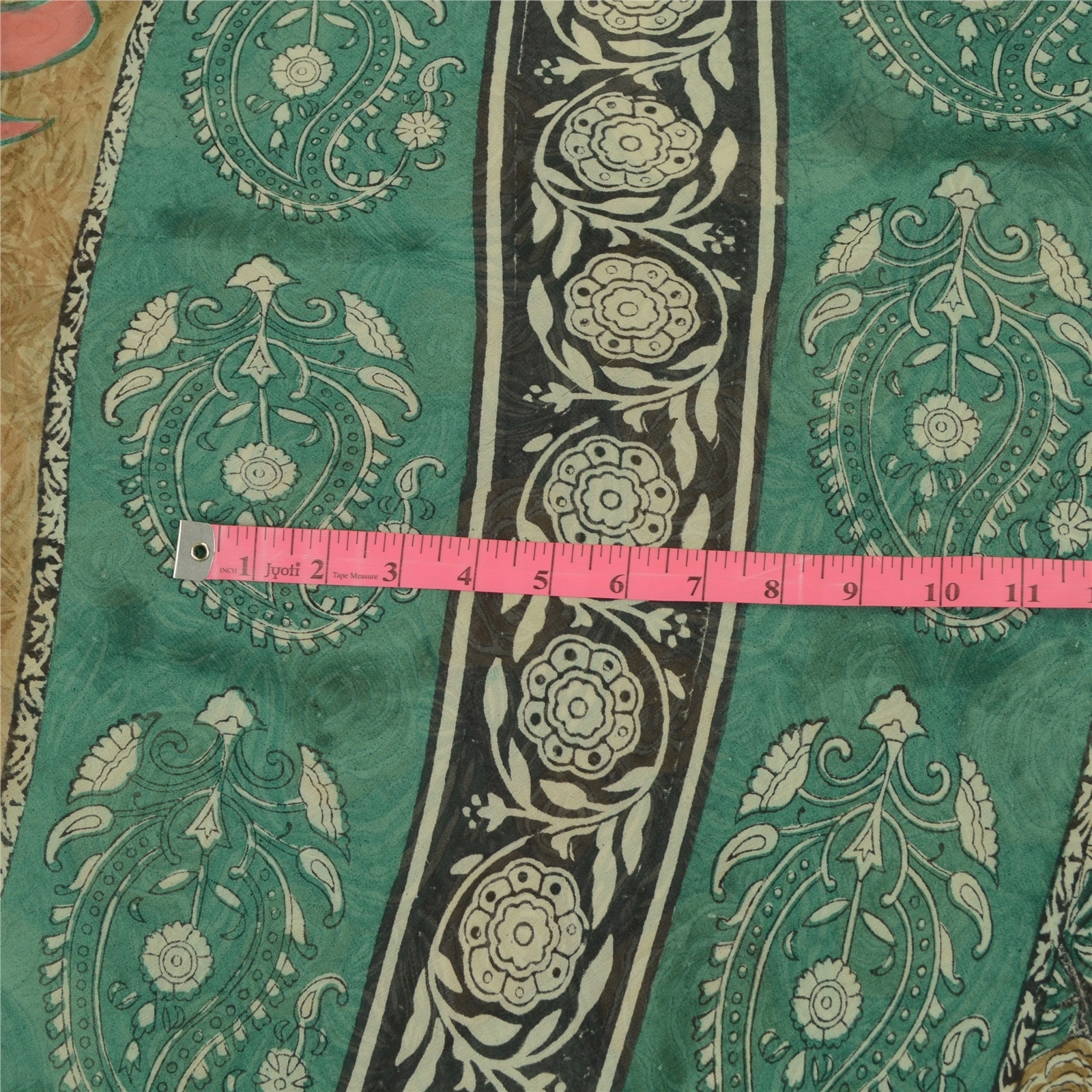 Sanskriti Vintage Sarees Green 100% Pure Georgette Silk Print Sari Craft Fabric, PRG-12756-Green-Printed Floral Design-Pure Georgette Silk-12