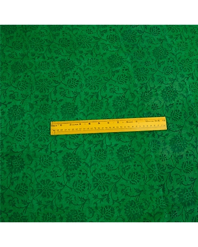 Sanskriti Vintage Sarees Green Zari Woven Print Pure Georgette Silk Sari Fabric, PRG-12783-Green-Printed Floral Design-Pure Georgette Silk-8