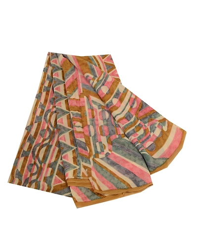 Sanskriti Vintage Sarees Indian Multi Pure Georgette Silk Printed Sari Fabric, PRG-12793-Multi-Printed Floral Design-Pure Georgette Silk-2