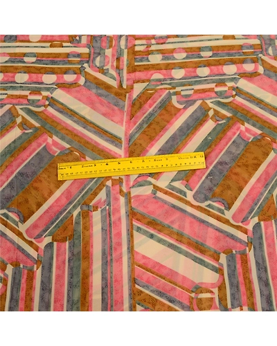 Sanskriti Vintage Sarees Indian Multi Pure Georgette Silk Printed Sari Fabric, PRG-12793-Multi-Printed Floral Design-Pure Georgette Silk-8