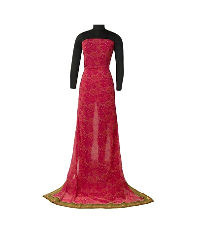 Sanskriti Vintage Sarees Indian Purple Blend Georgette Printed Sari Craft Fabric, PRG-12794-Purple-Printed Floral Design-Blend Georgette-3