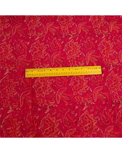 Sanskriti Vintage Sarees Indian Purple Blend Georgette Printed Sari Craft Fabric, PRG-12794-Purple-Printed Floral Design-Blend Georgette-8