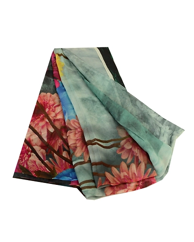 Sanskriti Vintage Sarees Multi Digital Printed Blend Georgette Sari Craft Fabric, PRG-12818-Multi-Printed Floral Design-Blend Georgette-2