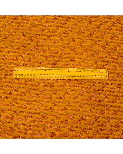 Sanskriti Vintage Sarees Yellow Pure Chiffon Silk Printed Sari 5Yd Craft Fabric, PRG-12839-Yellow-Printed Floral Design-Pure Chiffon Silk-8
