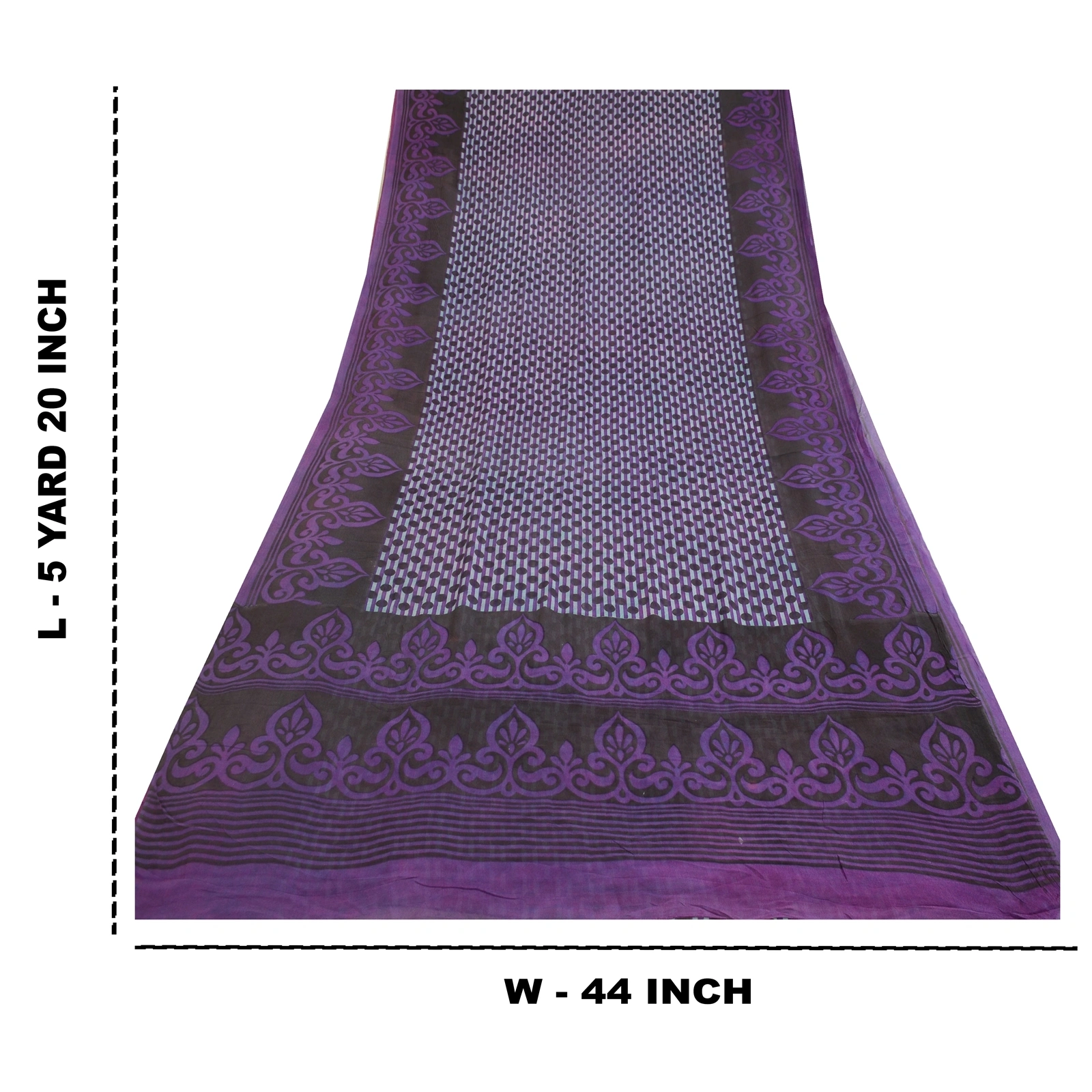 Sanskriti Vintage Purple Sarees Pure Georgette Silk Printed Sari Craft Fabric, PRG-12867-Purple-Printed Floral Design-Pure Georgette Silk-4