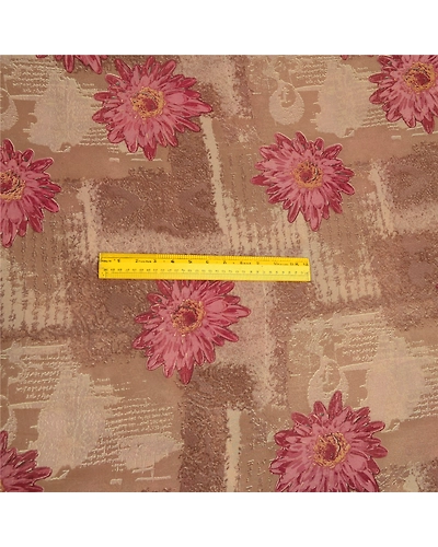 Sanskriti Vintage Brown/Green Sarees Pure Georgette Silk Print Sari Craft Fabric, PRG-12876-Brown &amp; Green-Printed Floral Design-Pure Georgette Silk-7