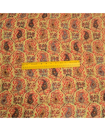 Sanskriti Vintage Sarees From India Yellow Georgette Printed Sari Craft Fabric, PRG-12989-Yellow-Printed Floral Design-Poly Georgette-8