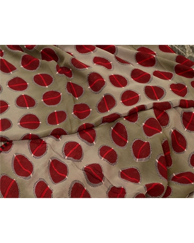 Sanskriti Vintage Sarees Red/Gray Pure Georgette Silk Printed Sari Craft Fabric, PRG-12991-Red &amp; Gray-Printed Floral Design-Pure Georgette Silk-3