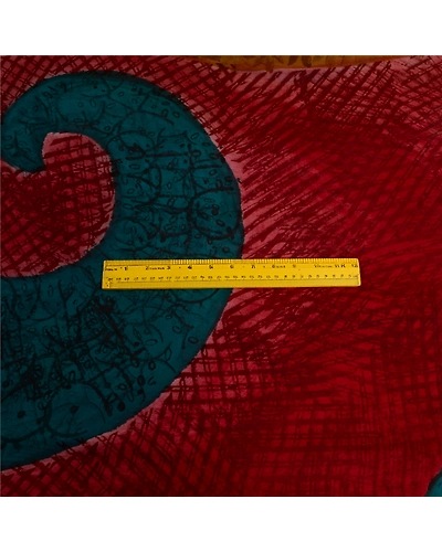 Sanskriti Vintage Sarees Blue/Red Pure Georgette Silk Printed Sari Craft Fabric, PRG-13035-Blue &amp; Red-Printed Floral Design-Pure Georgette Silk-8