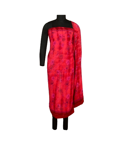 Sanskriti Vintage Sarees Red Tie-Dye Pure Georgette Silk Print Sari Craft Fabric, PRG-13042-Red-Tie-Dye-Pure Georgette Silk-3