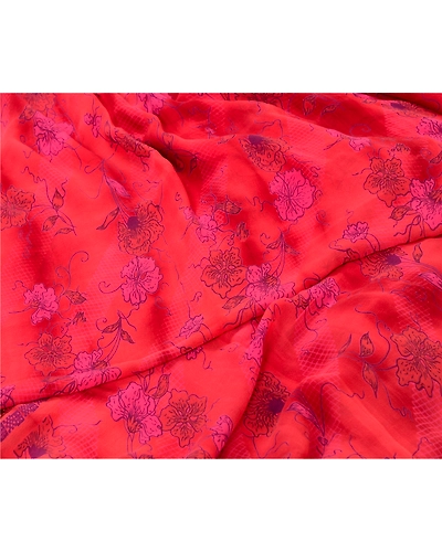 Sanskriti Vintage Sarees Red Tie-Dye Pure Georgette Silk Print Sari Craft Fabric, PRG-13042-Red-Tie-Dye-Pure Georgette Silk-4