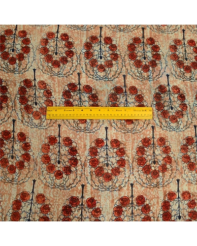 Sanskriti Vintage Sarees Peach Pure Georgette Silk Printed Sari 5Yd Craft Fabric, PRG-13055-Peach-Printed Floral Design-Pure Georgette Silk-8