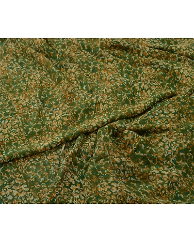 Sanskriti Vintage Sarees Green 100% Pure Georgette Silk Print Sari Craft Fabric, PRG-13071-Green-Printed Floral Design-Pure Georgette Silk-4