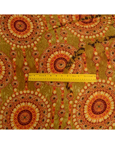 Sanskriti Vintage Sarees Green Digital Printed Pure Georgette Sari Craft Fabric, PRG-13076-Green-Printed Floral Design-Pure Georgette Silk-8