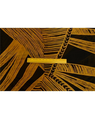 Sanskriti Vintage Sarees Black/Mustard Pure Georgette Printed Sari Craft Fabric, PRG-13081-Black &amp; Mustard-Printed Floral Design-Pure Georgette Silk-8
