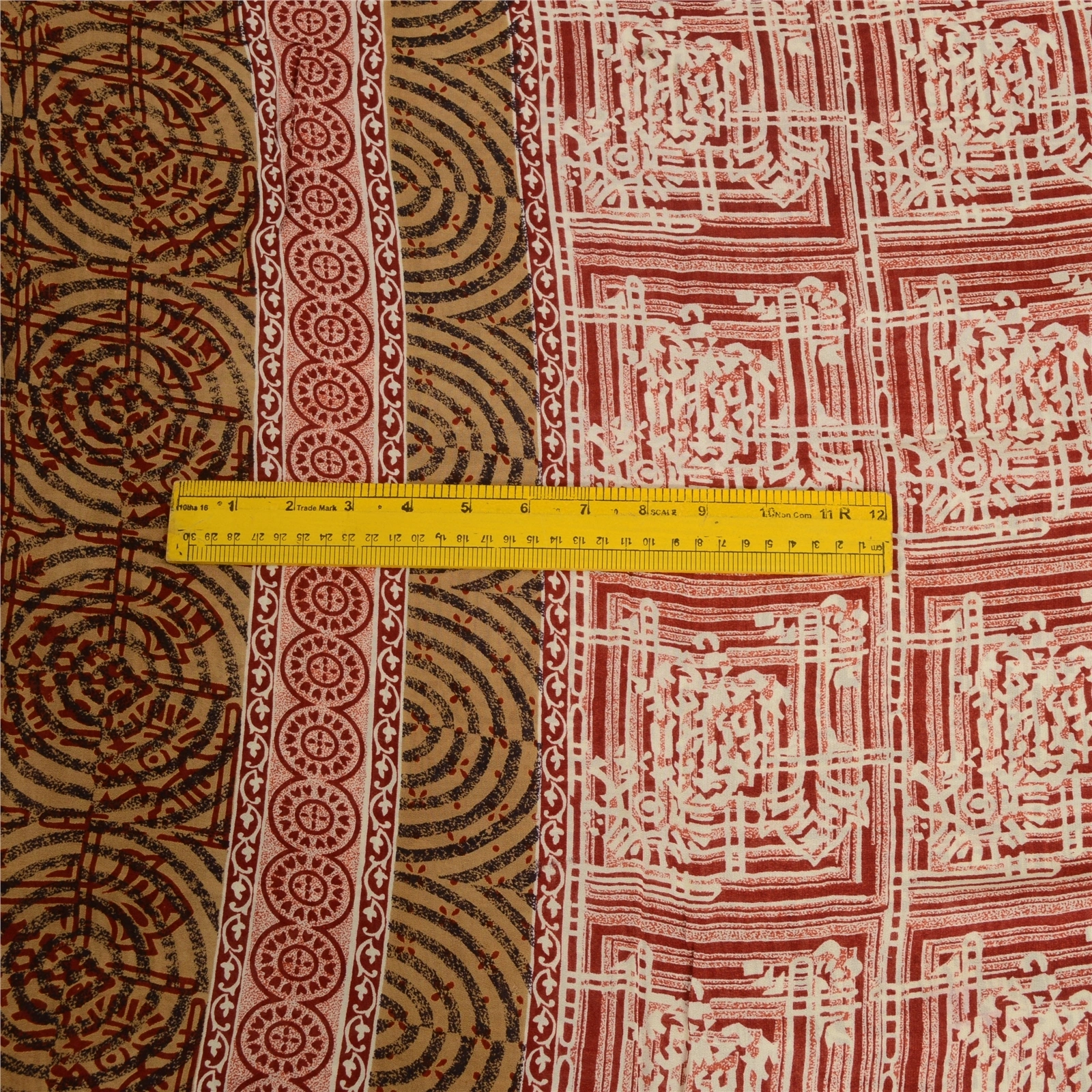 Sanskriti Vintage Sarees Red 100% Pure Georgette Silk Printed Sari Craft Fabric, PRG-13089-Red-Printed Floral Design-Pure Georgette Silk-7