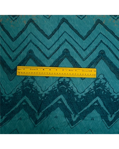 Sanskriti Vintage Blue Sarees Pure Georgette Silk Printed Sari Craft Fabric, PRG-13117-Blue-Printed Work-Pure Georgette-7