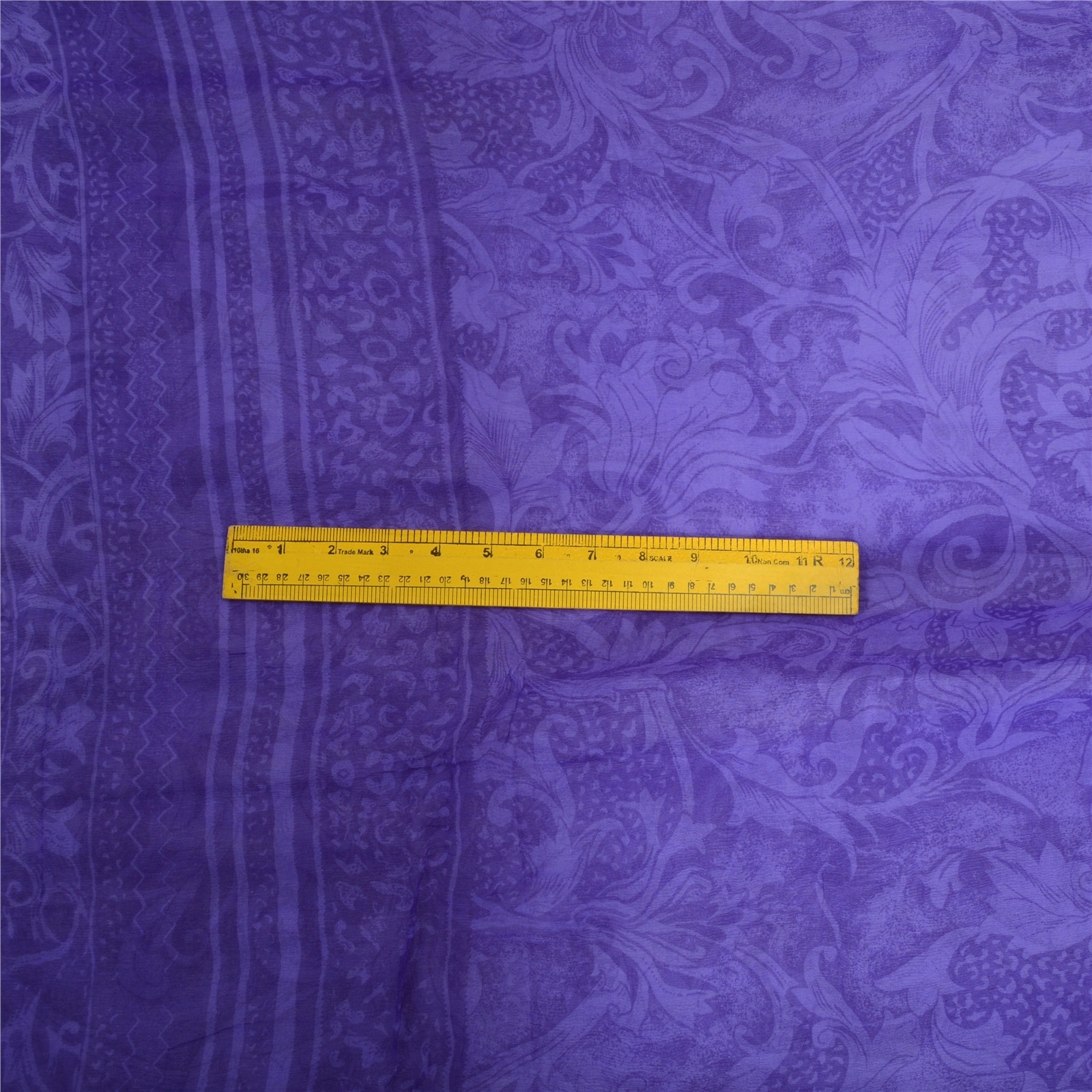 Sanskriti Vintage Purple Sarees Pure Chiffon Silk Printed Sari Craft 5 Yd Fabric, PRG-13120-Purple-Printed Work-Pure Chiffon Silk-8