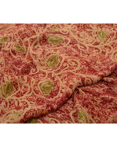 Sanskriti Vintage Black/Red Sarees Pure Georgette Printed Sari Craft Fabric, PRG-13129-Black &amp; Red-Printed Work-Pure Georgette-4