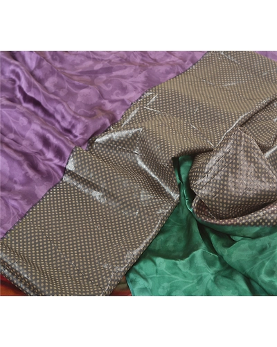 Sanskriti Vintage Sarees Pure Satin Silk Printed Blouse Piece Sari Craft Fabric, PRG-10073-Multi-Color-Printed Floral Design-Pure Satin Silk-3