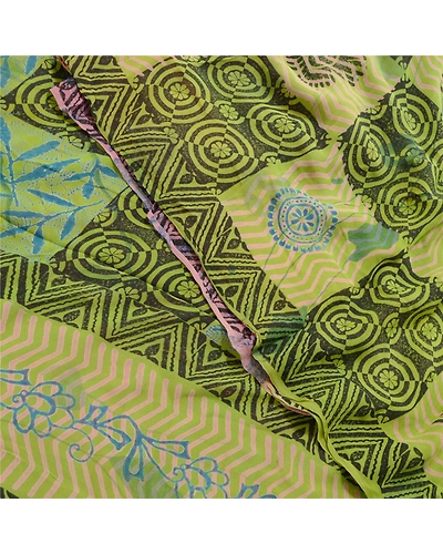 Sanskriti Vintage Purple Sarees Pure Georgette Silk Sari Printed Craft Fabric, PRG-10169-Purple-Printed Floral Design-Pure Georgette Silk-1